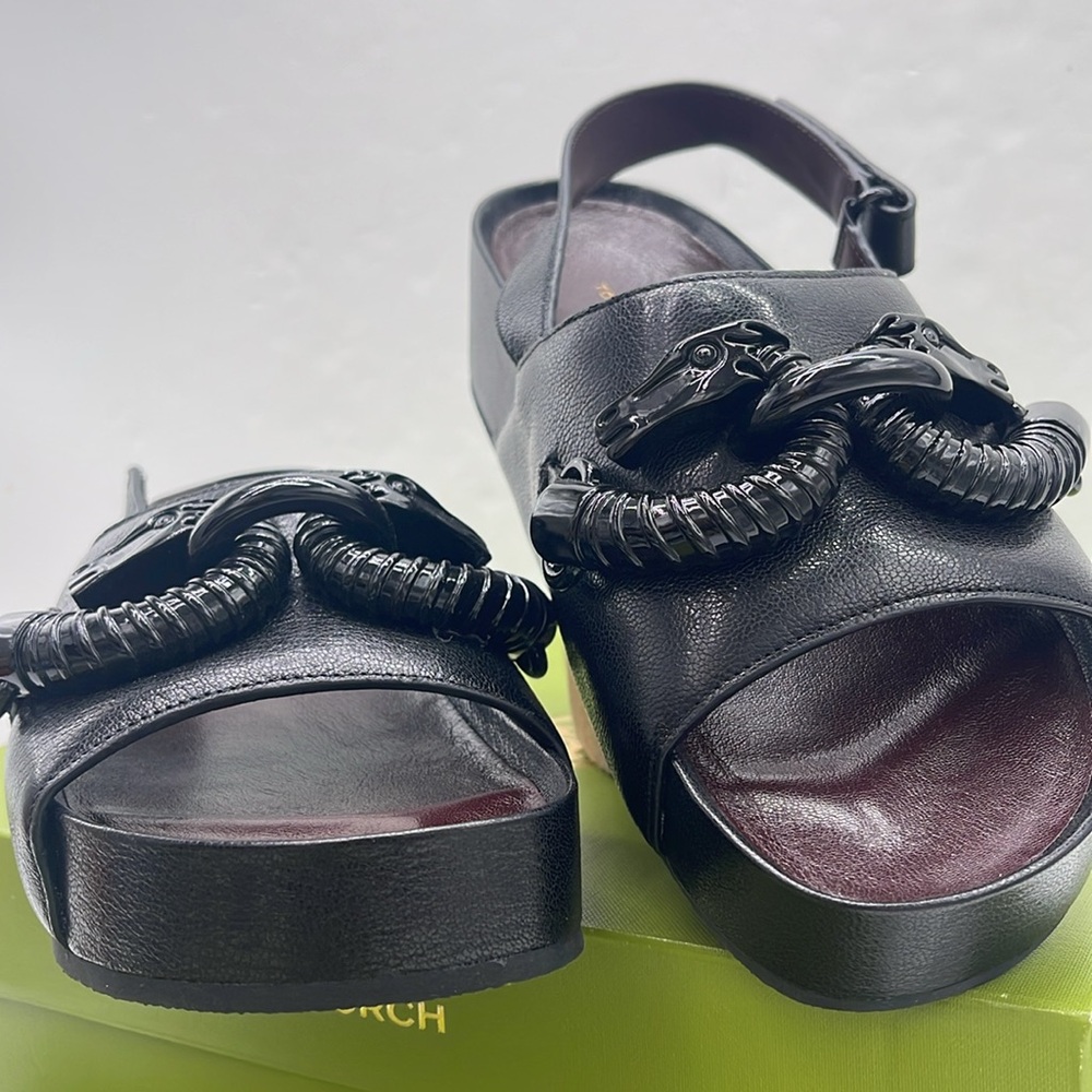 Tory Burch MELLOW PLATFORM SANDAL NAPPA LEATHER 
Optic White/Silver/Perfect 
New - Picture 5 of 16